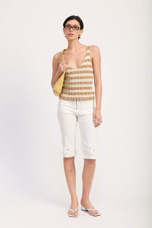 STRIPED RIBBED KNIT CAMI TOP - Shop Style & More | Fresh Looks, Everyday Deals & Free Shipping