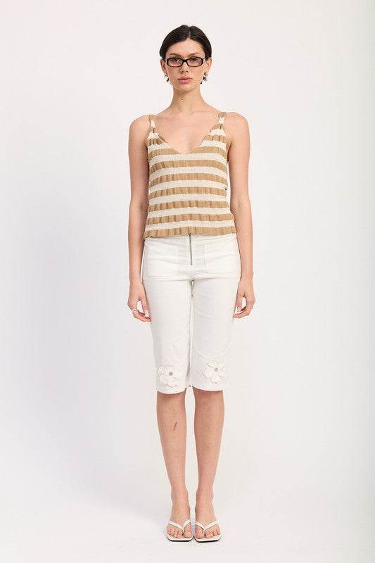 STRIPED RIBBED KNIT CAMI TOP - Shop Style & More | Fresh Looks, Everyday Deals & Free Shipping