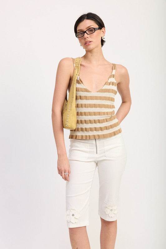 STRIPED RIBBED KNIT CAMI TOP - Shop Style & More | Fresh Looks, Everyday Deals & Free Shipping