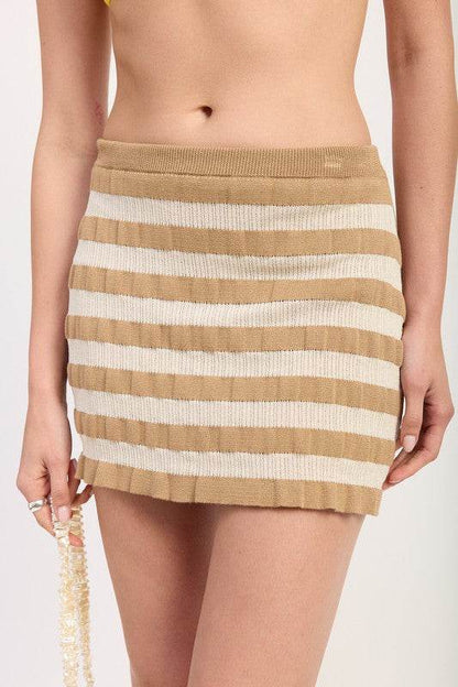 STRIPED RIBBED KNIT MINI SKIRT - Shop Style & More | Fresh Looks, Everyday Deals & Free Shipping