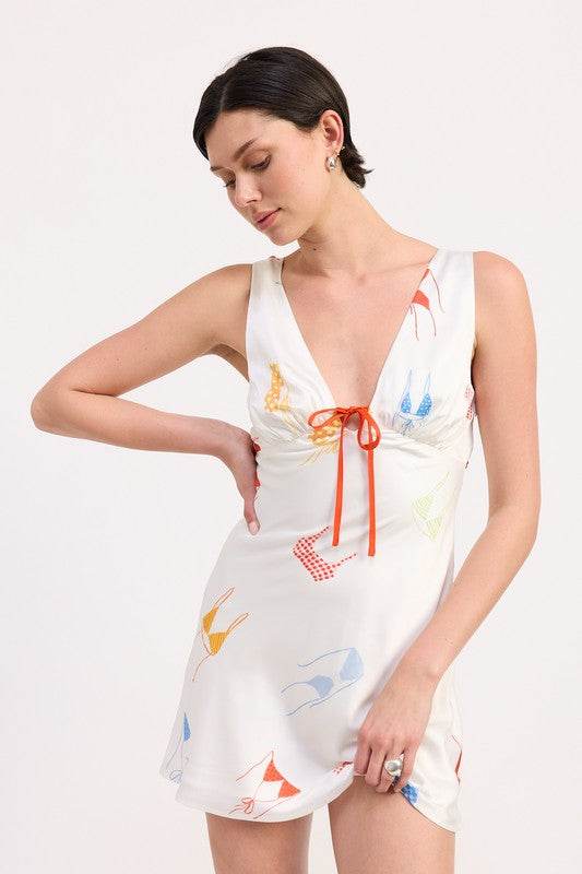 BIKINI PRINT SATIN MINI DRESS - Shop Style & More | Fresh Looks, Everyday Deals & Free Shipping