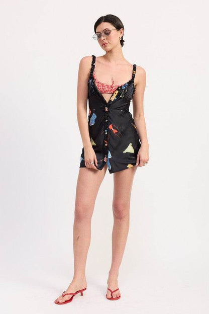 SATIN BUTTON UP BIAS CUT MINI DRESS - Shop Style & More | Fresh Looks, Everyday Deals & Free Shipping