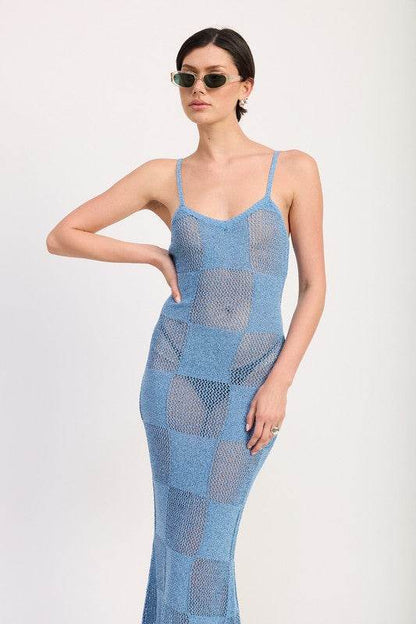 CONTRASTED MAXI SHEER DRESS - Shop Style & More | Fresh Looks, Everyday Deals & Free Shipping