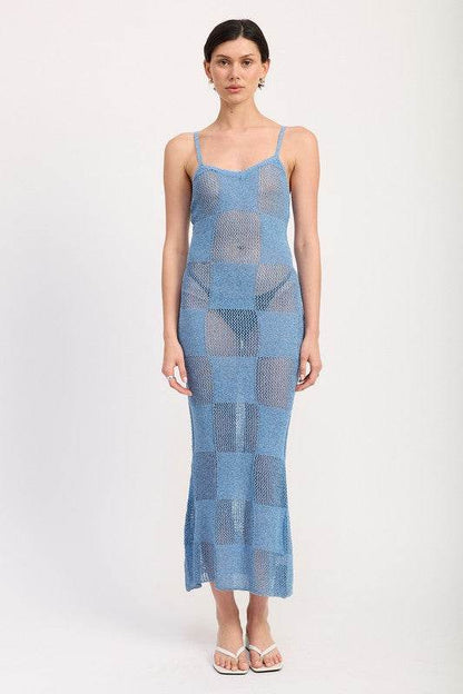 CONTRASTED MAXI SHEER DRESS - Shop Style & More | Fresh Looks, Everyday Deals & Free Shipping