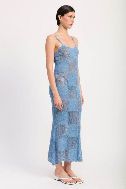 CONTRASTED MAXI SHEER DRESS - Shop Style & More | Fresh Looks, Everyday Deals & Free Shipping