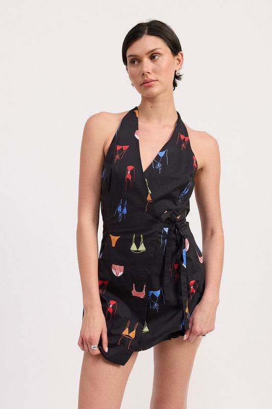 WRAPPED HALTER NECK MINI DRESS - Shop Style & More | Fresh Looks, Everyday Deals & Free Shipping