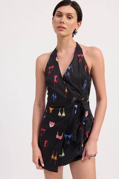WRAPPED HALTER NECK MINI DRESS - Shop Style & More | Fresh Looks, Everyday Deals & Free Shipping