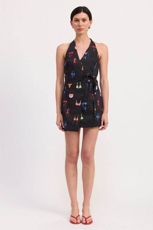 WRAPPED HALTER NECK MINI DRESS - Shop Style & More | Fresh Looks, Everyday Deals & Free Shipping