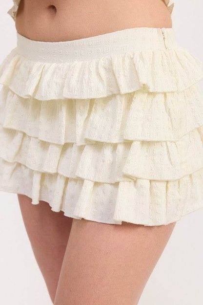 TIERED RUFFLE MINI SKIRT - Shop Style & More | Fresh Looks, Everyday Deals & Free Shipping