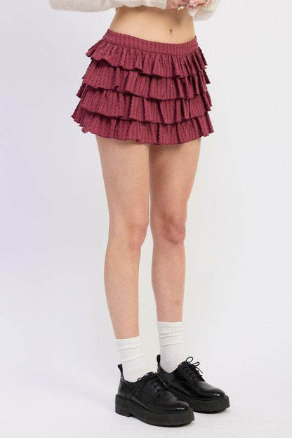 TIERED RUFFLE MINI SKIRT - Shop Style & More | Fresh Looks, Everyday Deals & Free Shipping