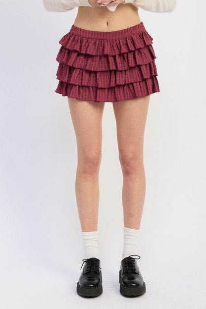 TIERED RUFFLE MINI SKIRT - Shop Style & More | Fresh Looks, Everyday Deals & Free Shipping