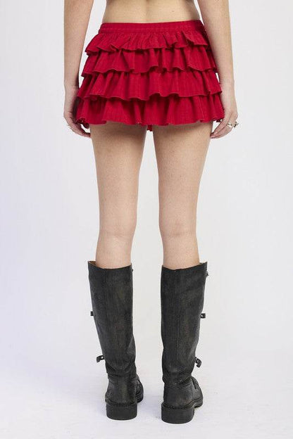 TIERED RUFFLE MINI SKIRT - Shop Style & More | Fresh Looks, Everyday Deals & Free Shipping