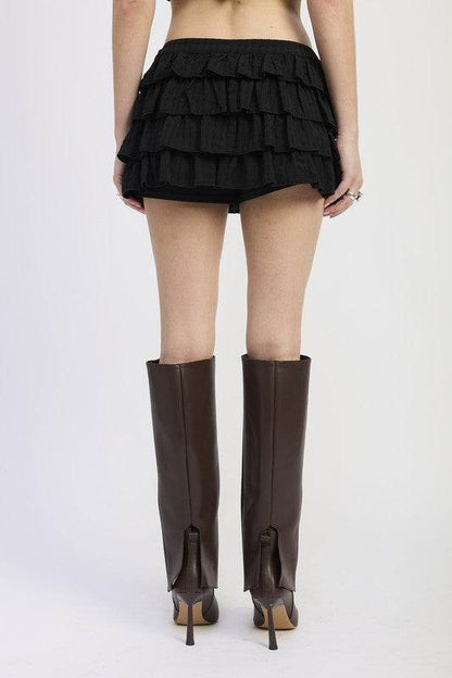 TIERED RUFFLE MINI SKIRT - Shop Style & More | Fresh Looks, Everyday Deals & Free Shipping