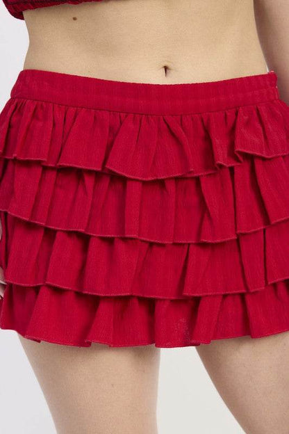 TIERED RUFFLE MINI SKIRT - Shop Style & More | Fresh Looks, Everyday Deals & Free Shipping
