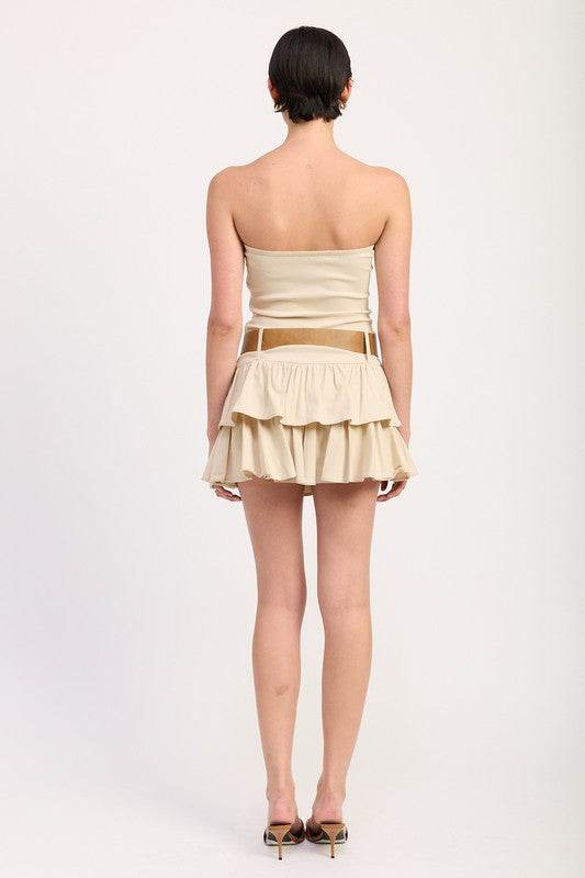 STRAPLESS TIERED MINI DRESS WITH BELT - Shop Style & More | Fresh Looks, Everyday Deals & Free Shipping
