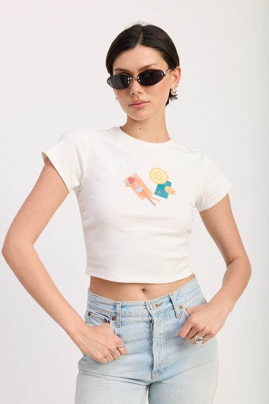 EMBROIDERED GRAPHIC BABY TEE - Shop Style & More | Fresh Looks, Everyday Deals & Free Shipping