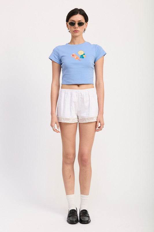 EMBROIDERED GRAPHIC BABY TEE - Shop Style & More | Fresh Looks, Everyday Deals & Free Shipping