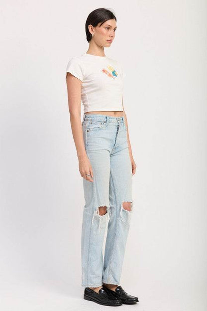 EMBROIDERED GRAPHIC BABY TEE - Shop Style & More | Fresh Looks, Everyday Deals & Free Shipping