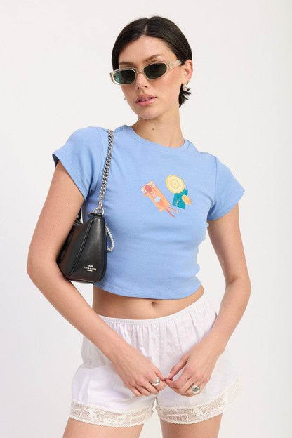 EMBROIDERED GRAPHIC BABY TEE - Shop Style & More | Fresh Looks, Everyday Deals & Free Shipping