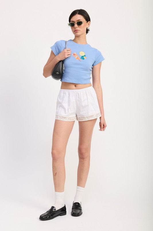 EMBROIDERED GRAPHIC BABY TEE - Shop Style & More | Fresh Looks, Everyday Deals & Free Shipping