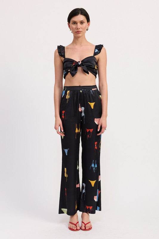 TIE FRONT BRALETTE TOP WITH PUFF SLEEVES - Shop Style & More | Fresh Looks, Everyday Deals & Free Shipping
