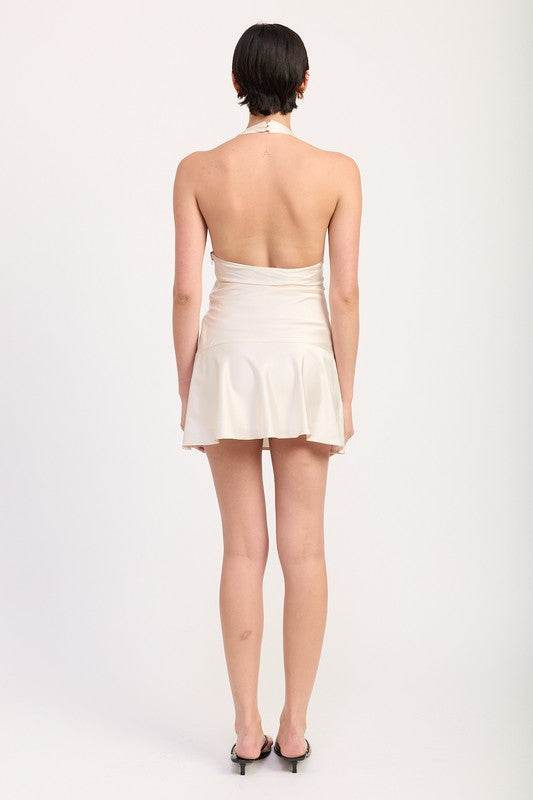 HALTER MINI DRESS WITH LACE TRIM DETAIL - Shop Style & More | Fresh Looks, Everyday Deals & Free Shipping