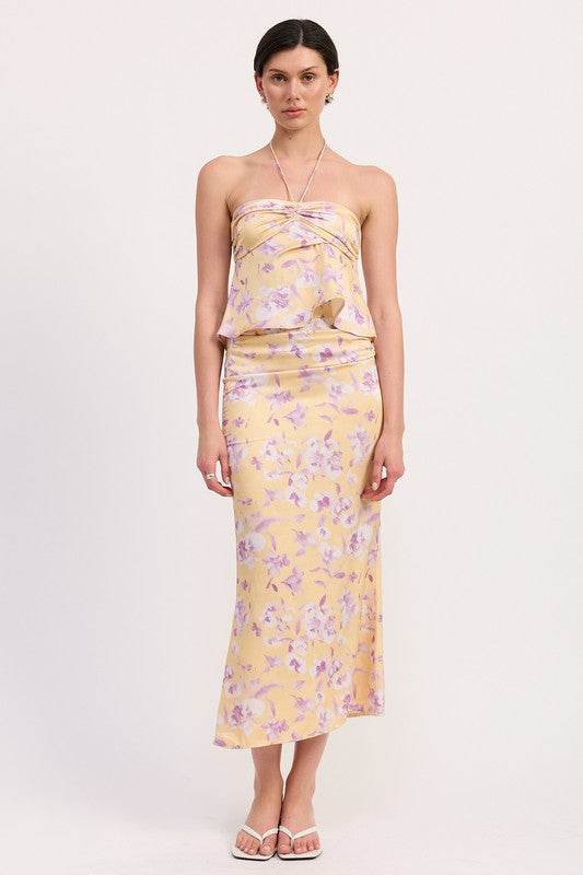 FLORAL PRINT RUCHED MIDI SKIRT - Shop Style & More | Fresh Looks, Everyday Deals & Free Shipping