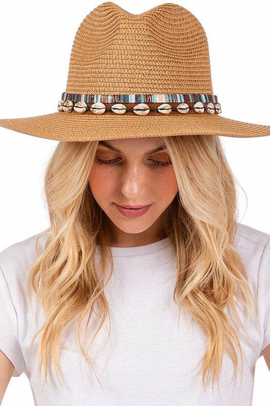 Sea Shell Hat Band Straw Fedora Sun Hat - Shop Style & More | Fresh Looks, Everyday Deals & Free Shipping