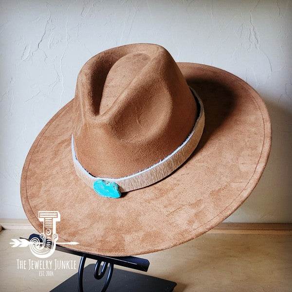Tan Hide w/Turq Slab Leather Band Choice Hat - Shop Style & More | Fresh Looks, Everyday Deals & Free Shipping