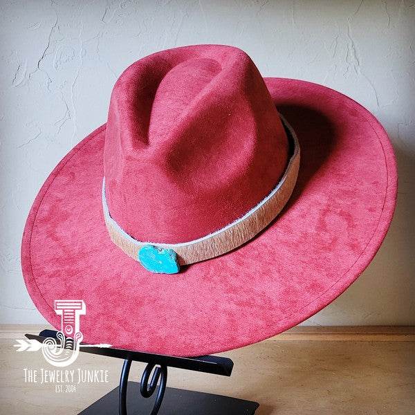 Tan Hide w/Turq Slab Leather Band Choice Hat - Shop Style & More | Fresh Looks, Everyday Deals & Free Shipping