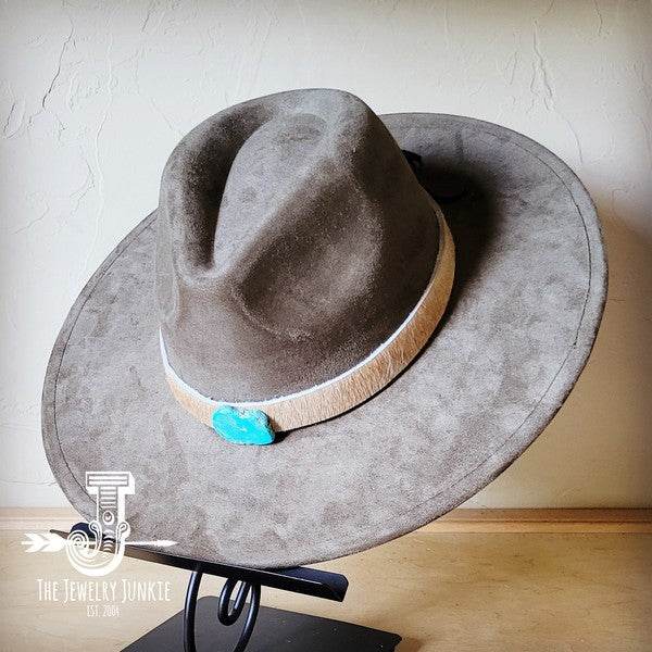 Tan Hide w/Turq Slab Leather Band Choice Hat - Shop Style & More | Fresh Looks, Everyday Deals & Free Shipping