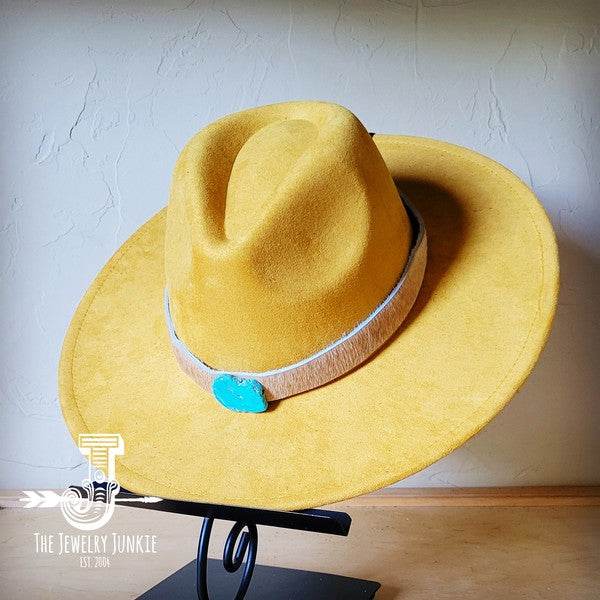 Tan Hide w/Turq Slab Leather Band Choice Hat - Shop Style & More | Fresh Looks, Everyday Deals & Free Shipping