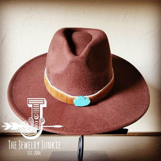 Brown Hide Turq Slab Leather Band Choice Hat - Shop Style & More | Fresh Looks, Everyday Deals & Free Shipping