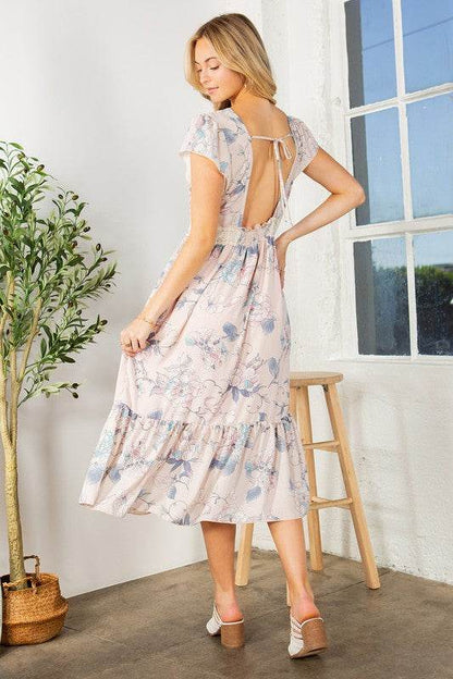 Lace Detailed Flutter Sleeve Ruffle Dress - Shop Style & More | Fresh Looks, Everyday Deals & Free Shipping