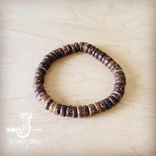 Wood Disc Beaded Stretch Bracelet - Shop Style & More | Fresh Looks, Everyday Deals & Free Shipping