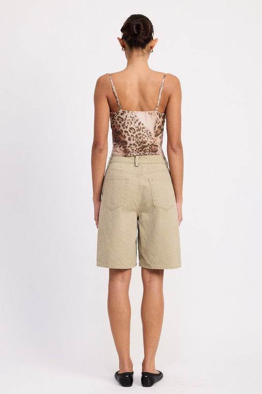 HIGH RISE WIDE LEG DENIM BERMUDA SHORTS - Shop Style & More | Fresh Looks, Everyday Deals & Free Shipping