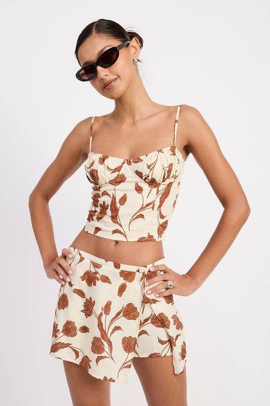 RUCHED FLORAL SWEETHEART CROP TOP - Shop Style & More | Fresh Looks, Everyday Deals & Free Shipping