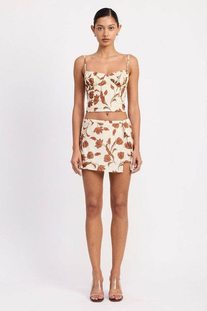 RUCHED FLORAL SWEETHEART CROP TOP - Shop Style & More | Fresh Looks, Everyday Deals & Free Shipping