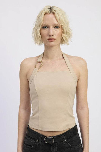 CHAIN LINK HALTER KNIT TOP - Shop Style & More | Fresh Looks, Everyday Deals & Free Shipping