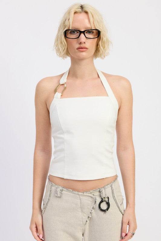 CHAIN LINK HALTER KNIT TOP - Shop Style & More | Fresh Looks, Everyday Deals & Free Shipping