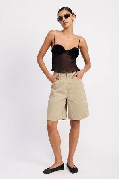SHEER MESH FLORAL CUP CAMI TOP - Shop Style & More | Fresh Looks, Everyday Deals & Free Shipping
