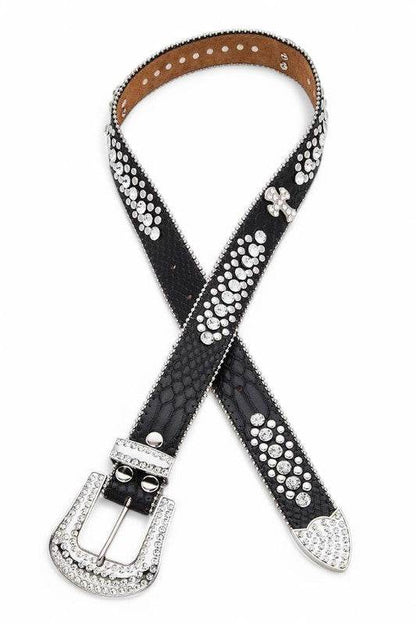 Crystal Cross Leather Western Belt - Shop Style & More | Fresh Looks, Everyday Deals & Free Shipping