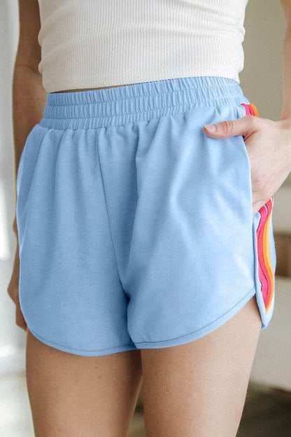 Color Block Elastic High Waist Active Shorts - Shop Style & More | Fresh Looks, Everyday Deals & Free Shipping