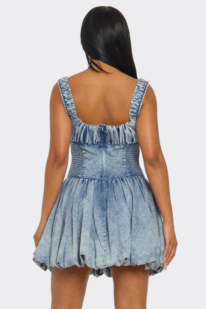 PLUS SIZE Bubble Belle Denim Mini Dress - Shop Style & More | Fresh Looks, Everyday Deals & Free Shipping