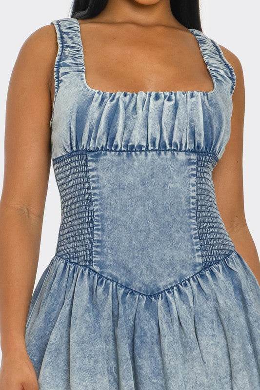 PLUS SIZE Bubble Belle Denim Mini Dress - Shop Style & More | Fresh Looks, Everyday Deals & Free Shipping