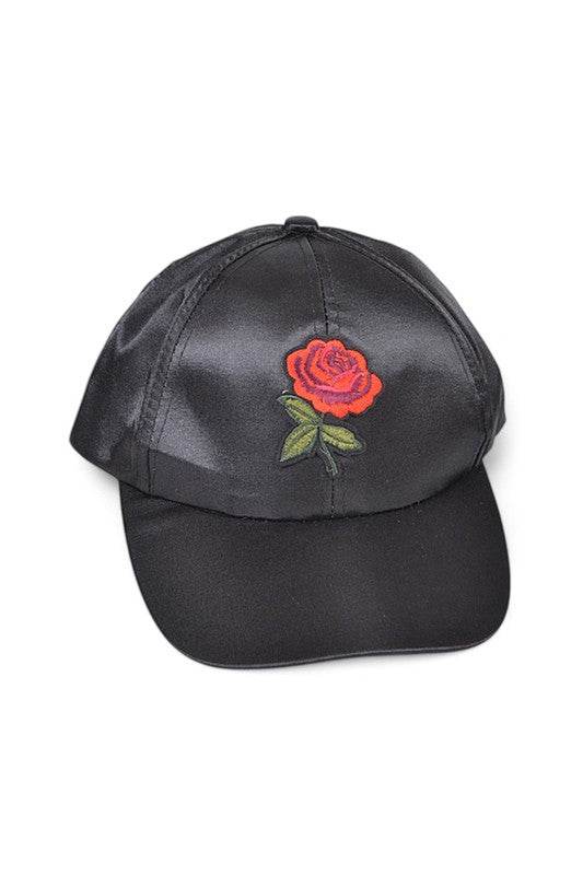 Rose Embroidered Fashion Satin Cap - Shop Style & More | Fresh Looks, Everyday Deals & Free Shipping