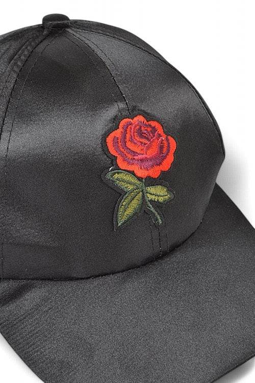 Rose Embroidered Fashion Satin Cap - Shop Style & More | Fresh Looks, Everyday Deals & Free Shipping