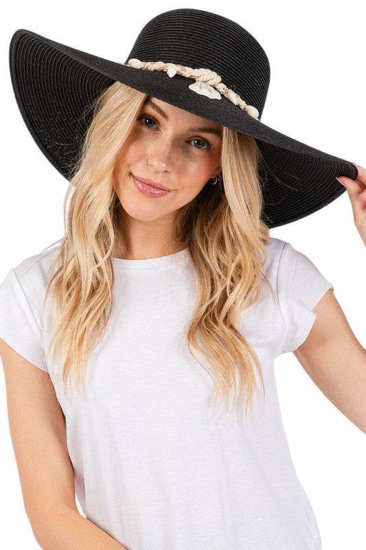 Sea Shell Rope Hat Band Floppy Sun Hat - Shop Style & More | Fresh Looks, Everyday Deals & Free Shipping