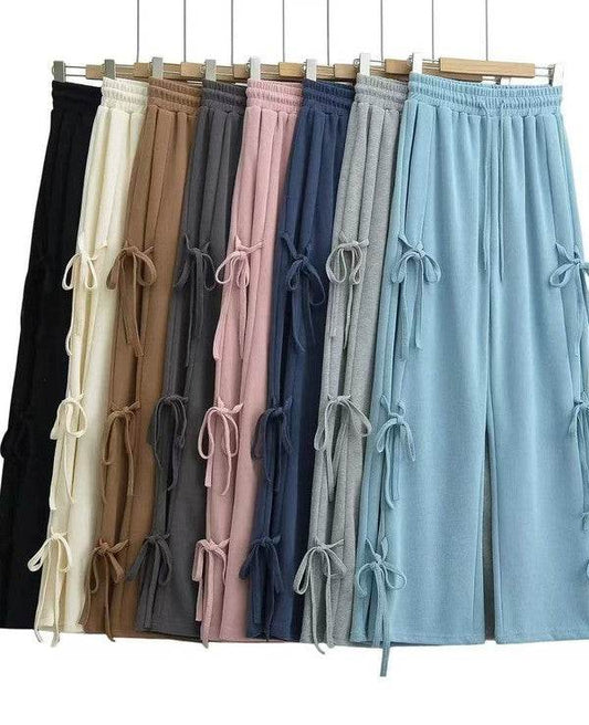 Side tie ribbon bows sweat pants - Shop Style & More | Fresh Looks, Everyday Deals & Free Shipping