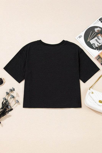 Checkerboard Peace Sign Printed Round Neck T Shirt - Shop Style & More | Fresh Looks, Everyday Deals & Free Shipping